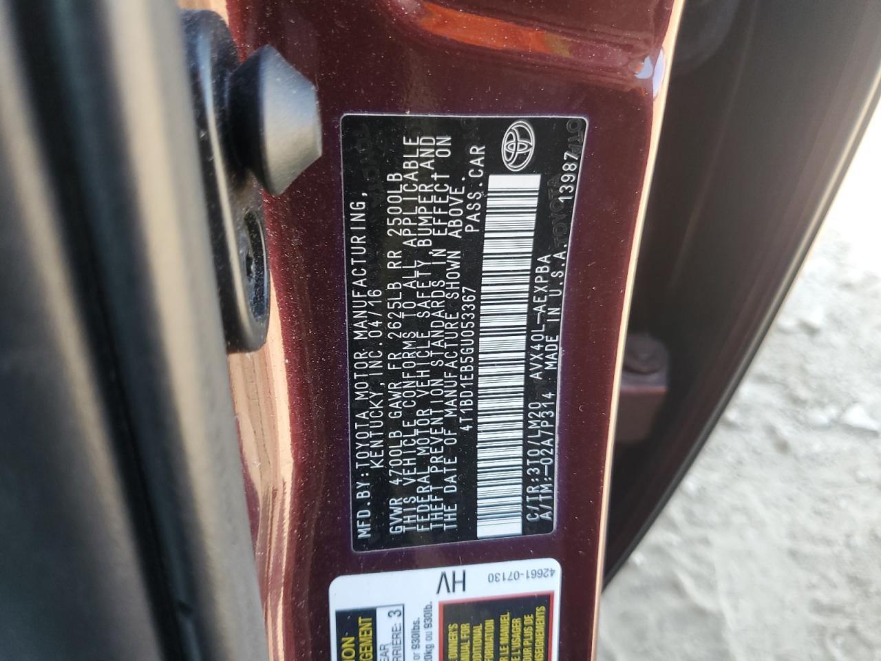 2016 Toyota Avalon Hybrid