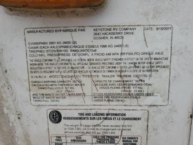 2012 Keystone Outback 277RL