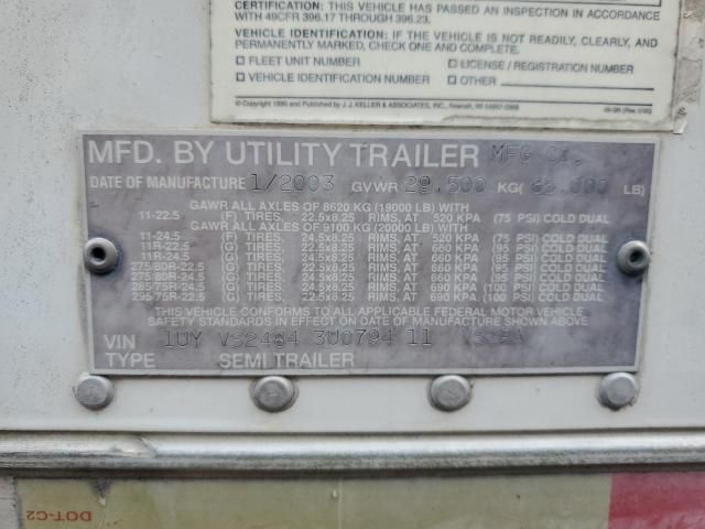 2003 Utility VS2RA Refrigerated Van Trailer