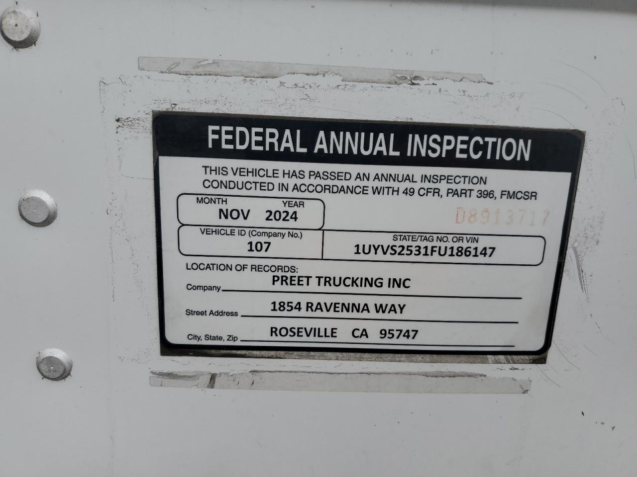 2015 Utility Refrigerated Van Trailer