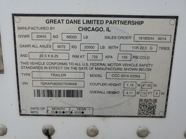 2016 Great Dane CCC-3314-22053 DRY Van Trailer