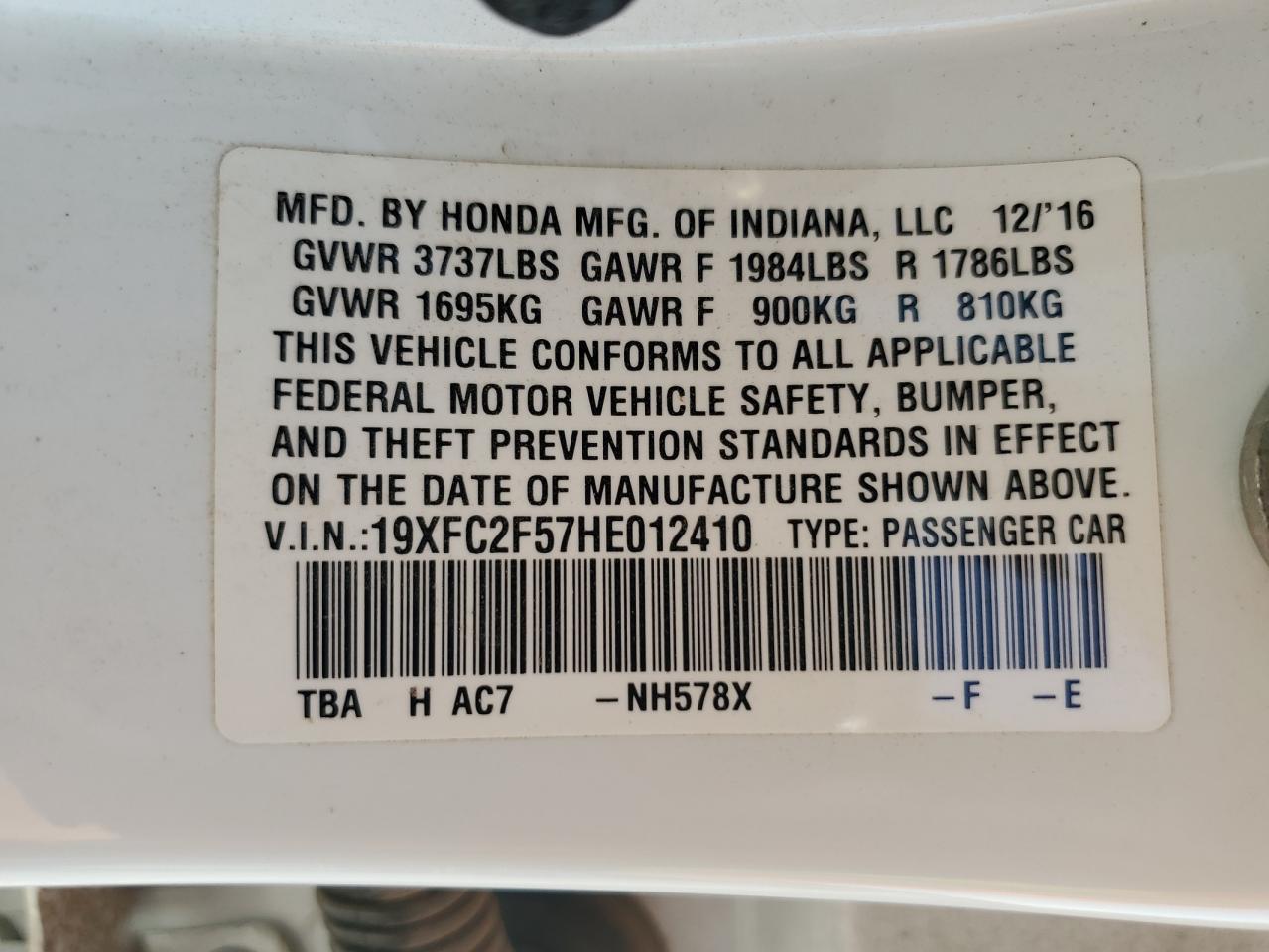 2017 Honda Civic lx