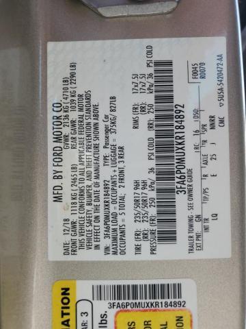 2019 Ford Fusion sel