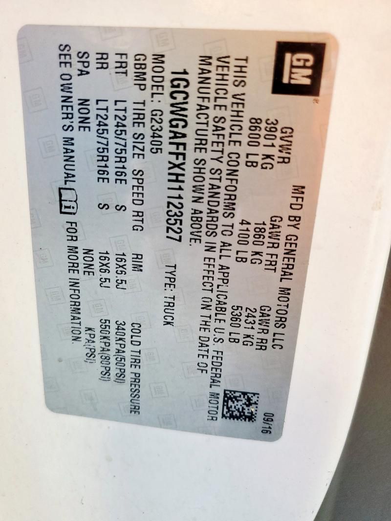 2017 Chevrolet Express G2500