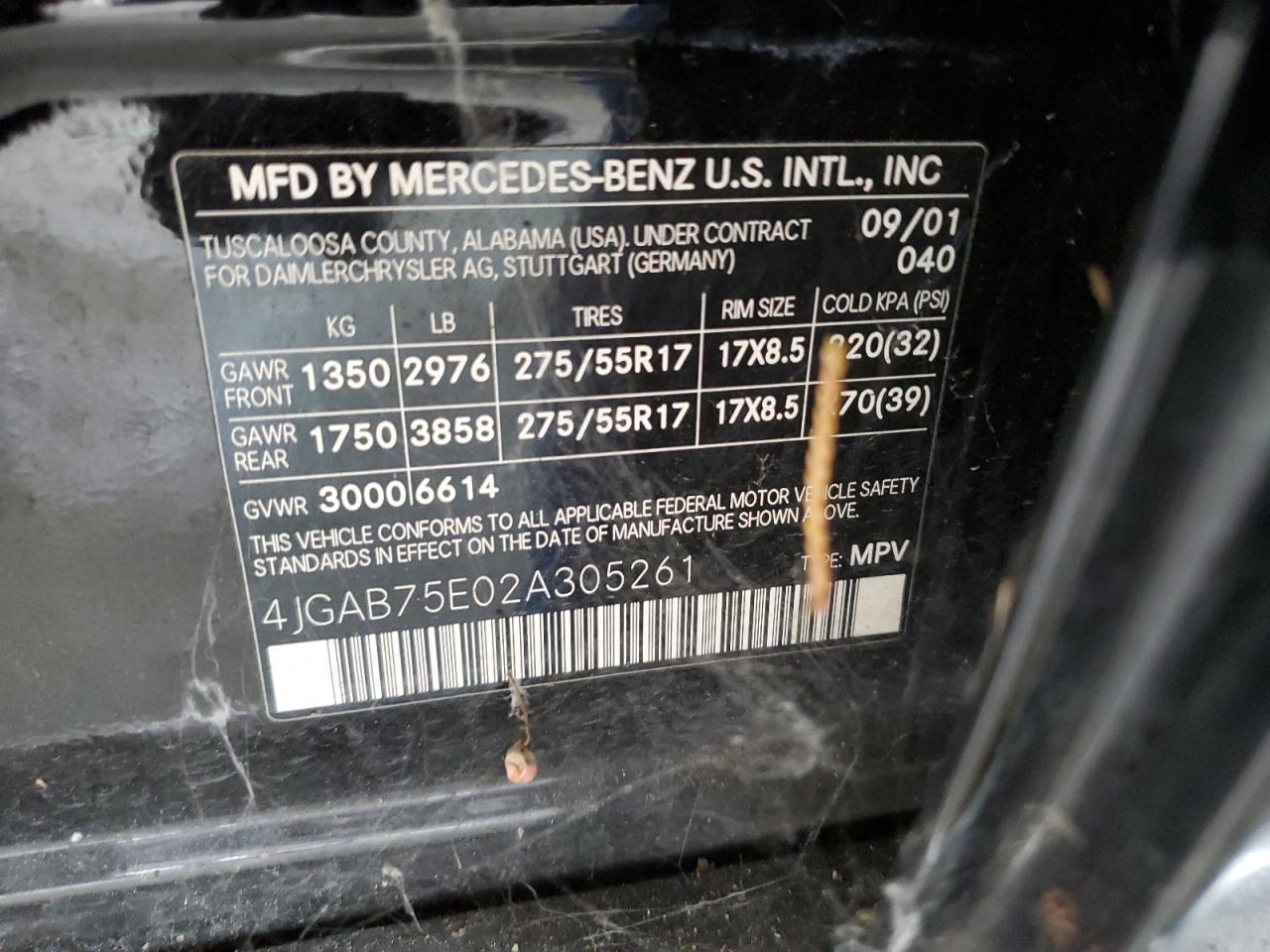 2002 Mercedes-Benz Ml 500