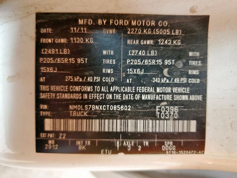 2012 Ford Transit Connect XLT