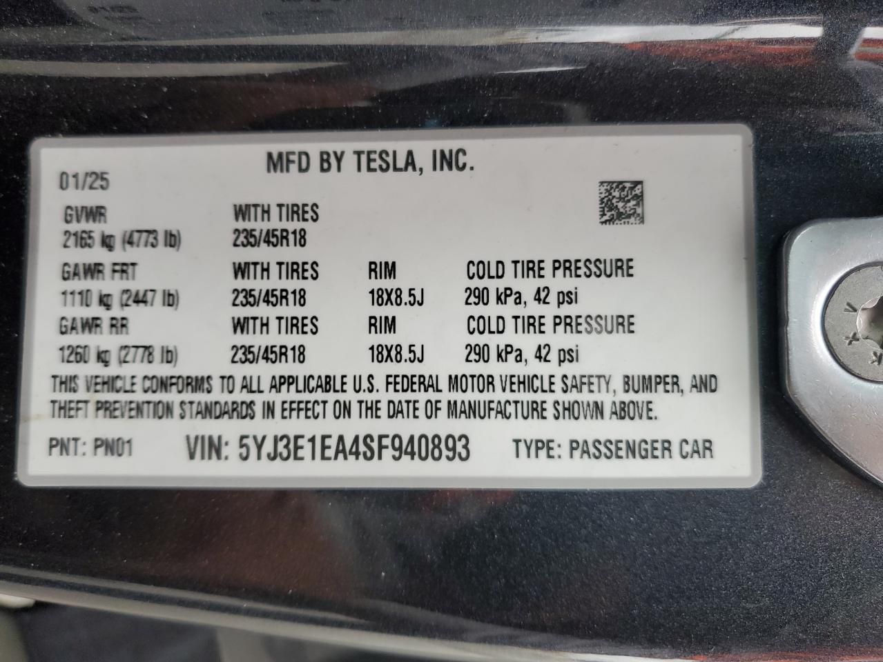 2025 Tesla Model 3