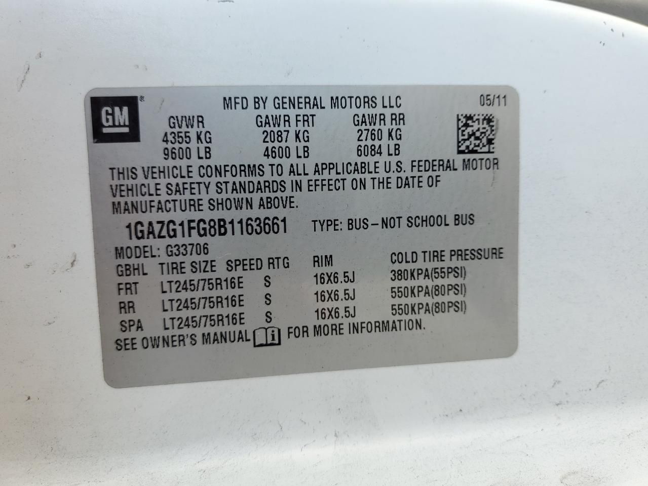 2011 Chevrolet Express G3500 LT