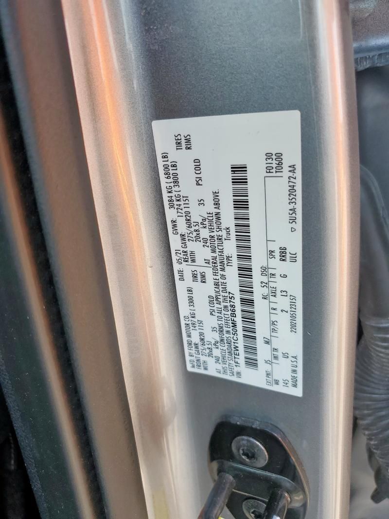 2021 Ford F150 Supercrew