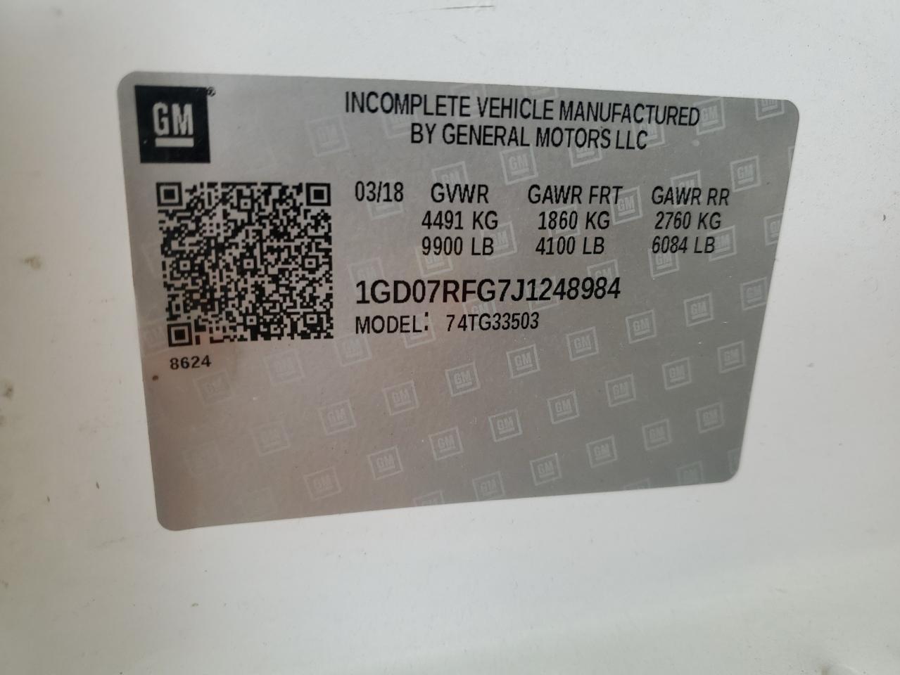 2018 GMC Savana Cutaway G3500