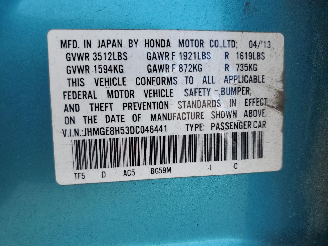 2013 Honda Fit Sport