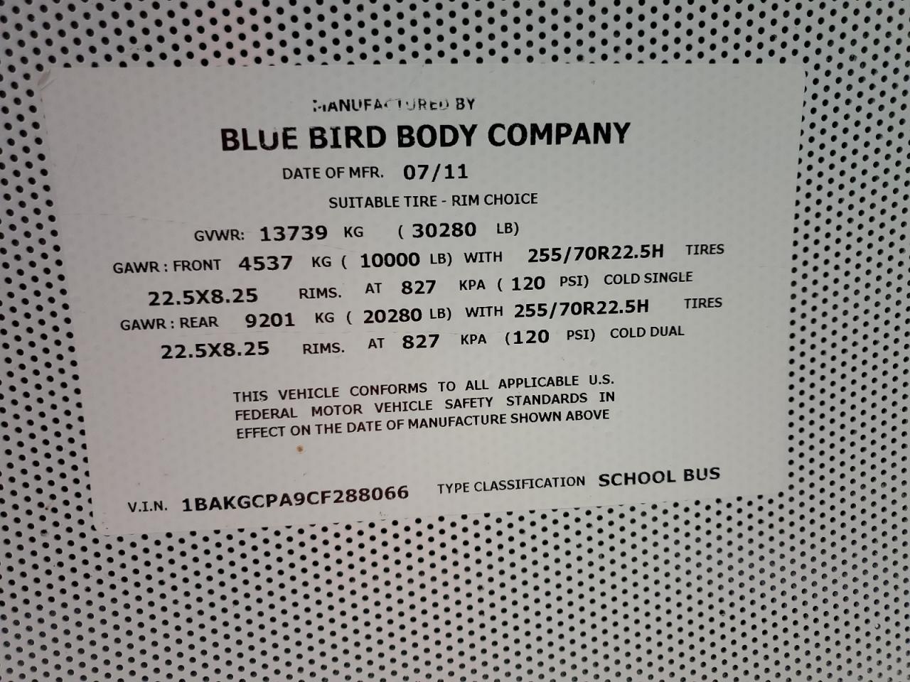 2012 Blubird 2012 Bluebird ALL American-RE-School Bus