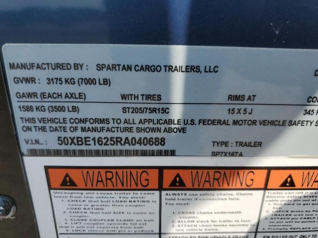 2023 Spartan SP7X16TA Enclosed Cargo Trailer