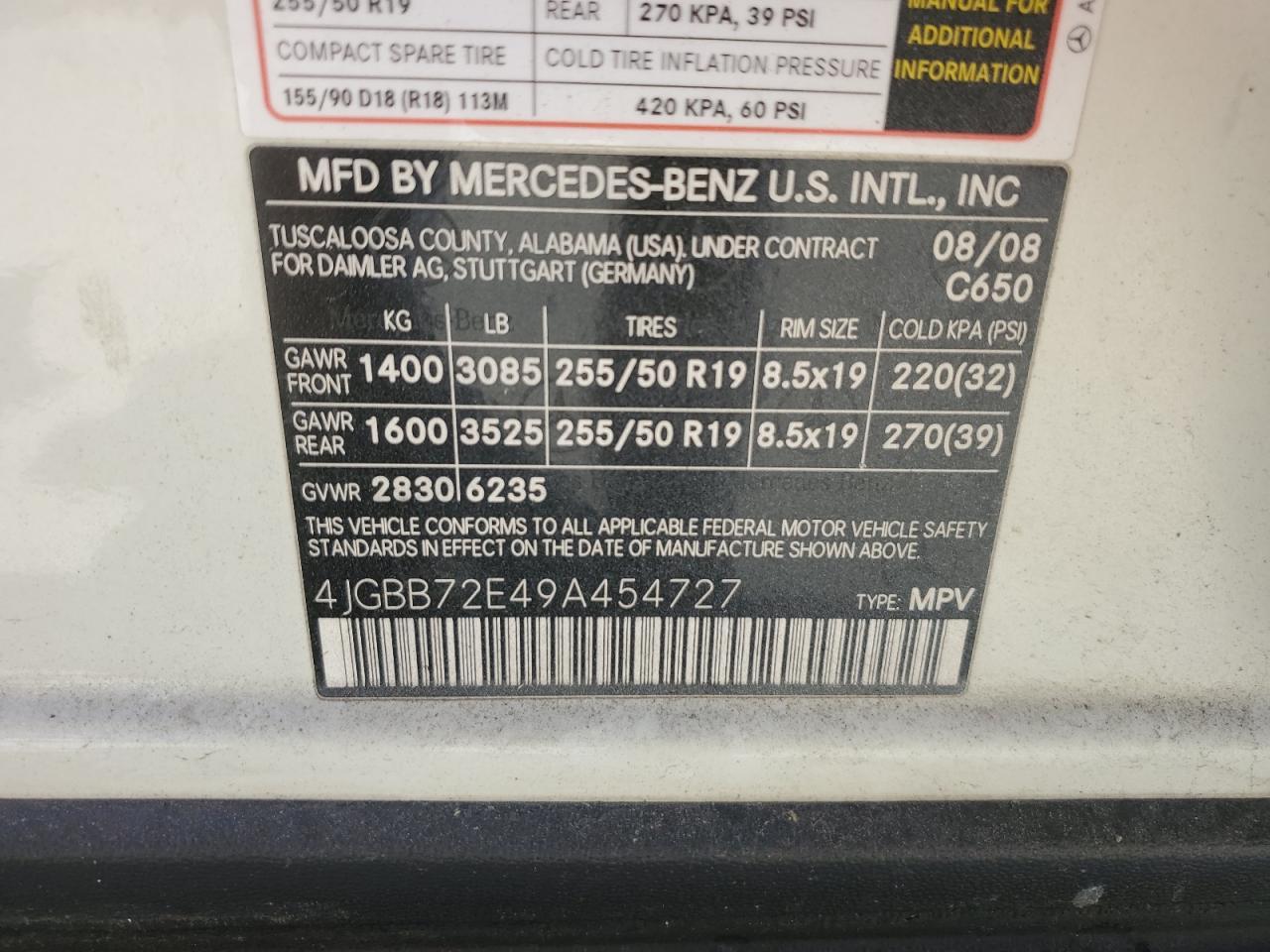 2009 Mercedes-Benz Ml 550