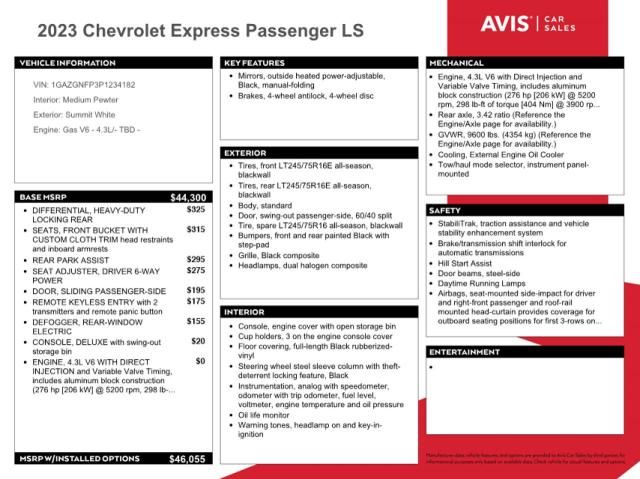 2023 Chevrolet Express G3500 LS