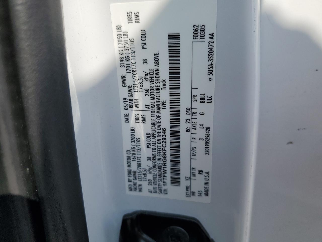 2019 Ford F150 Raptor
