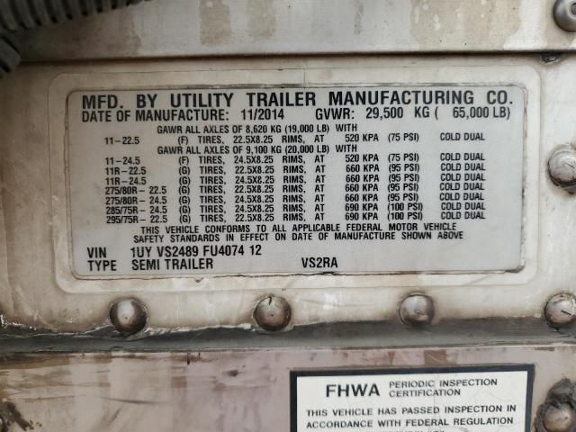 2015 Utility VS2RA Refrigerated Van Trailer