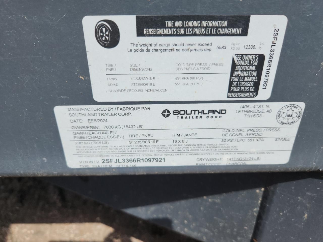 2024 Sltc 2024 Southland SL714-14K Dump Trailer