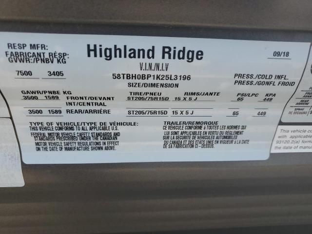 2019 Highland Ridge 2019 Other RV Camper-RVS Camper