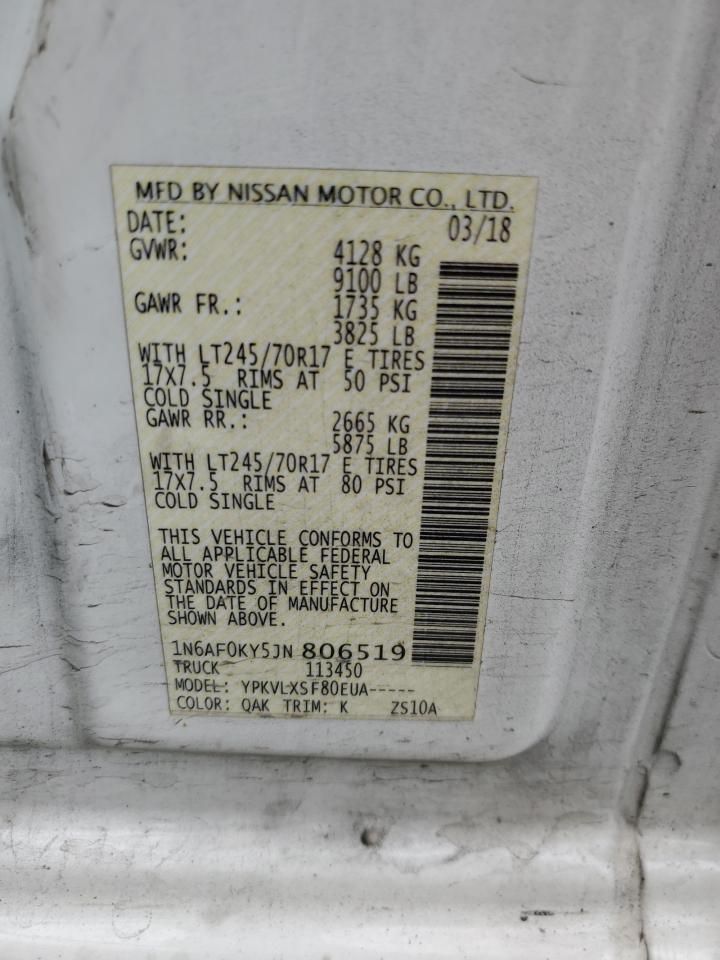 2018 Nissan NV 2500 S