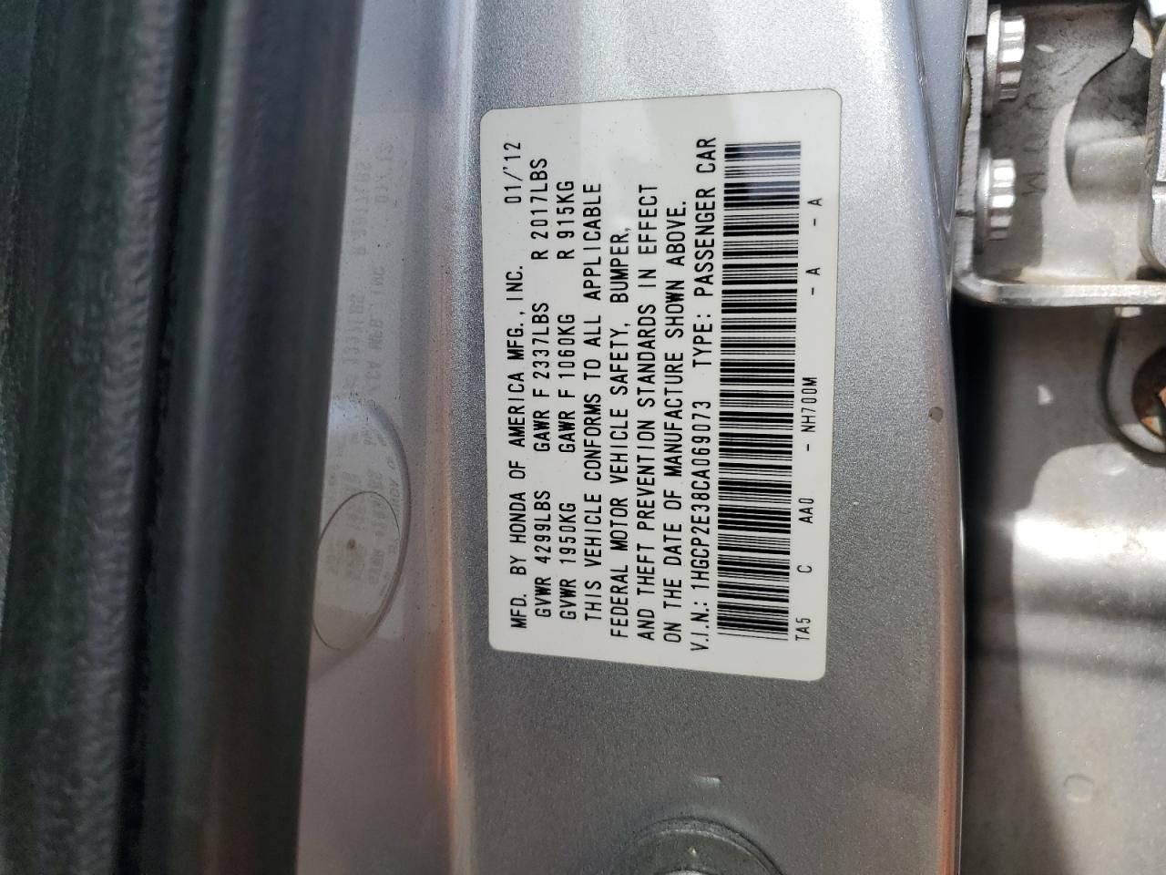 2012 Honda Accord lx