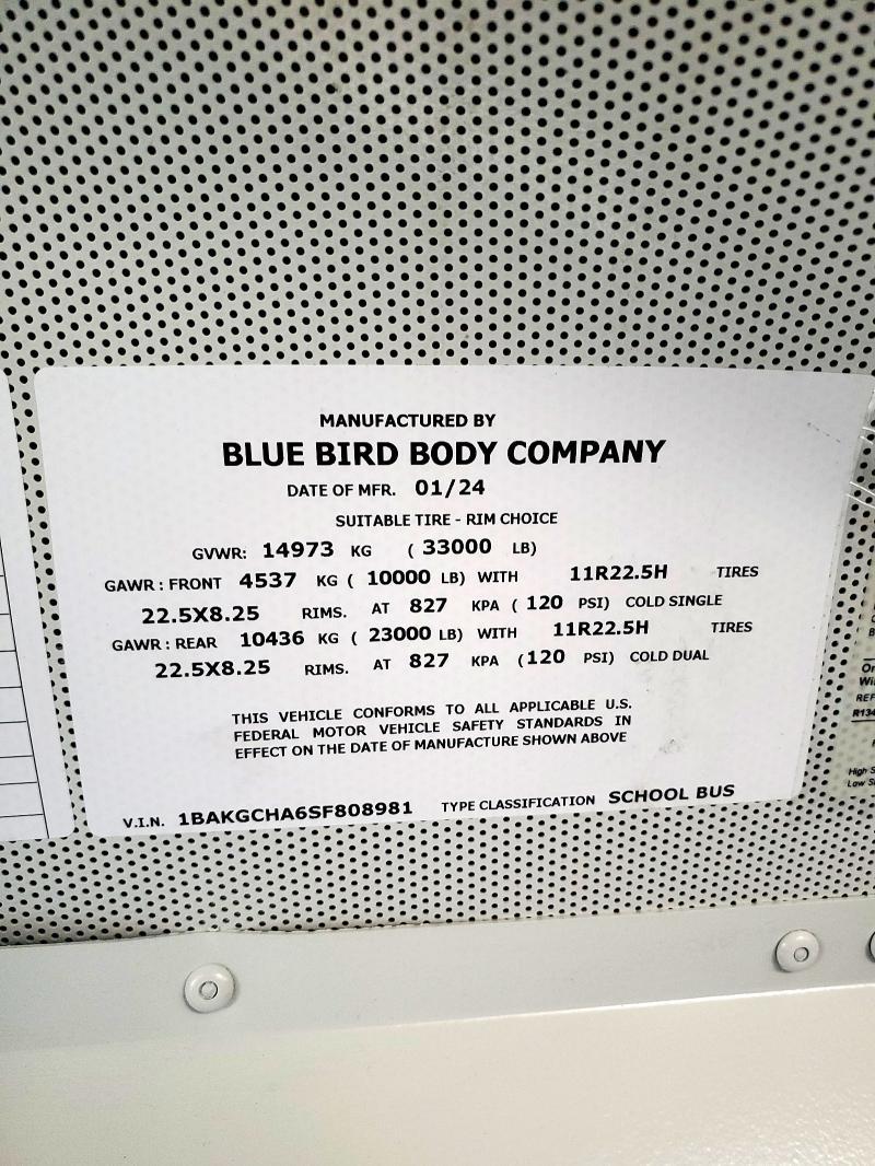 2025 Blue Bird 2025 Bluebird School Bus-Transit Vehicles