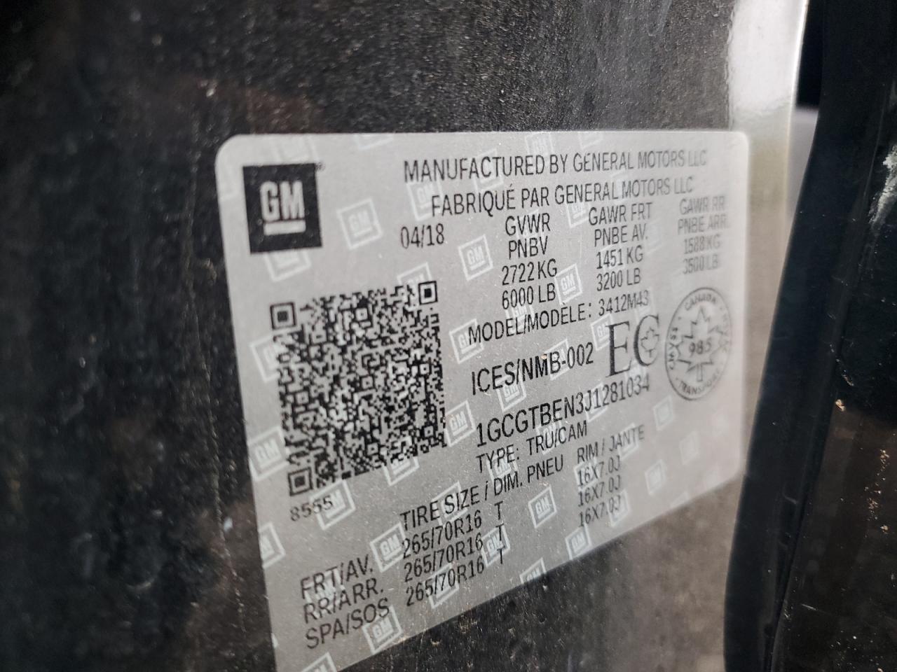 2018 Chev Rolet Colorado