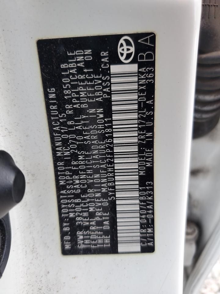 2015 Toyota Corolla l