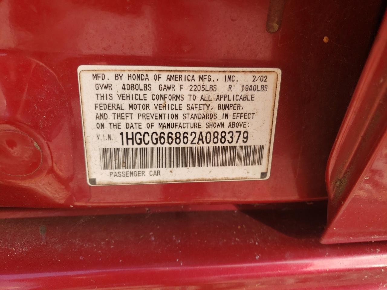 2002 Honda Accord ex