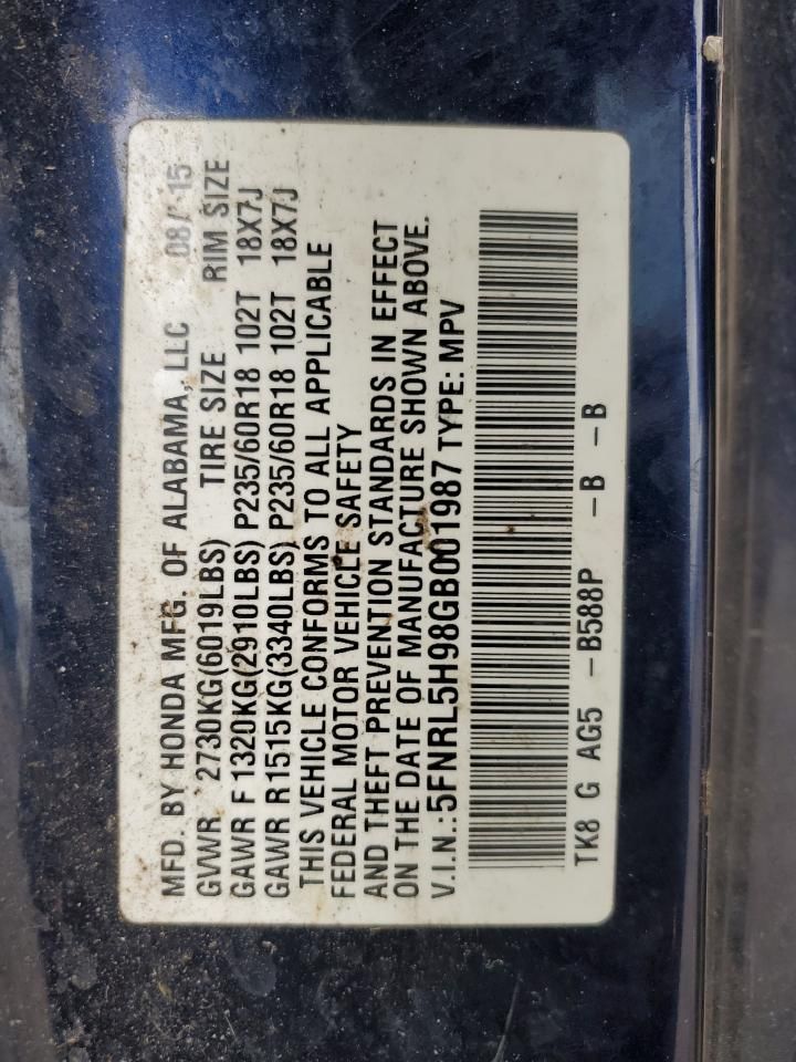 2016 Honda Odyssey Touring