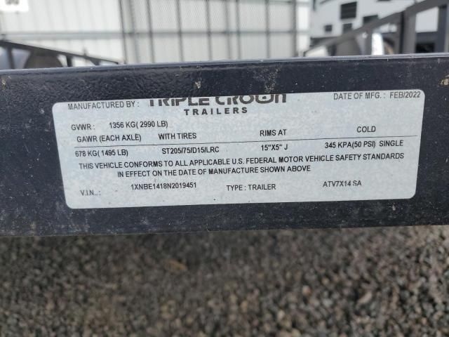 2023 Triple Crown ATV7X14 SA Utility Trailer
