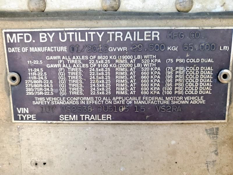 2013 Utility VS2RA Refrigerated Van Trailer
