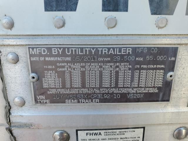 2012 Utility VS2DX DRY Van Trailer
