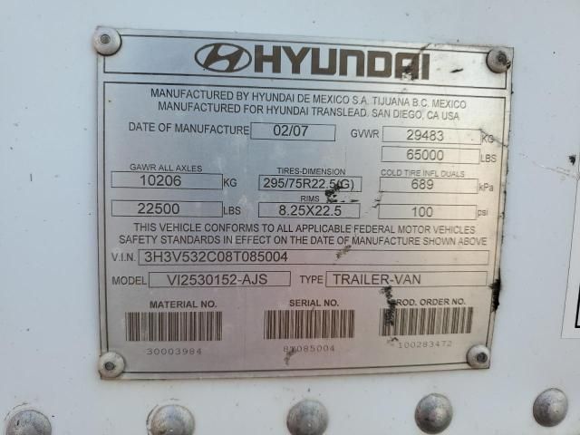 2008 Hyundai Translead VI2530152-AJS DRY Van Trailer