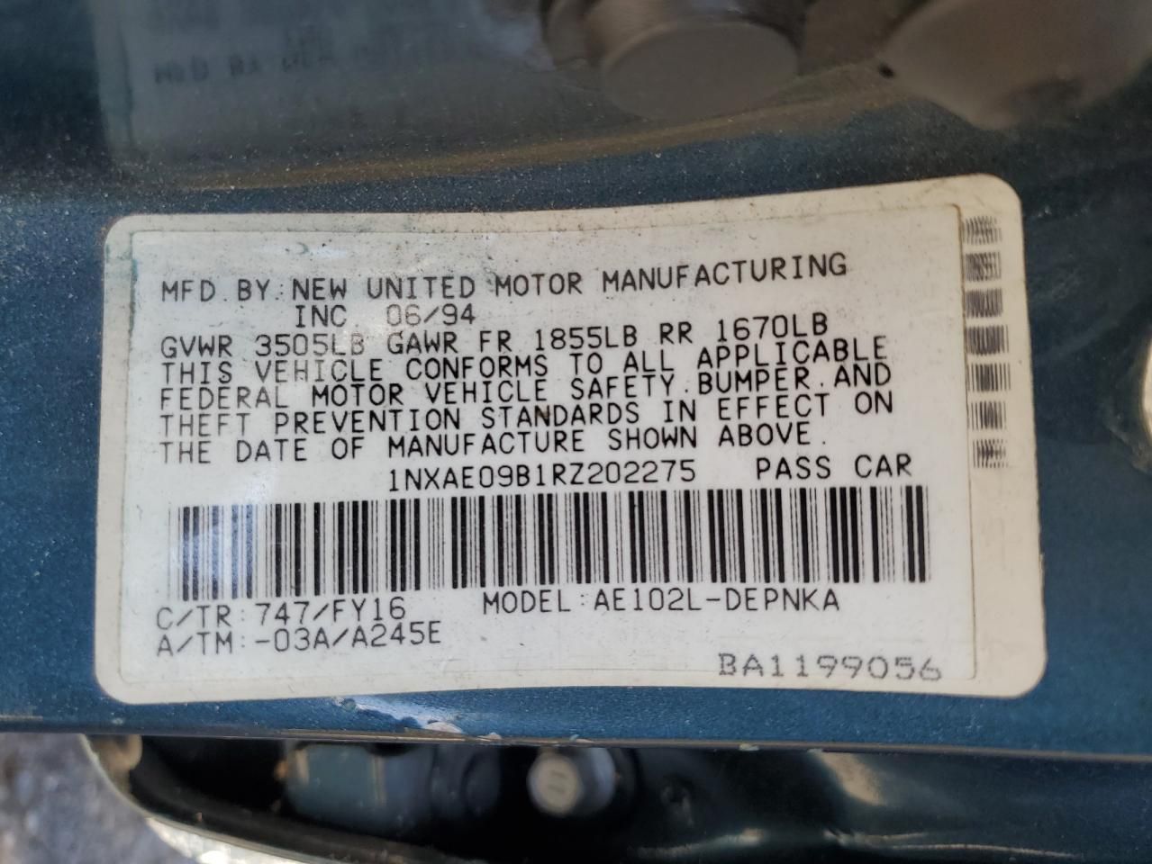 1994 Toyota Corolla le