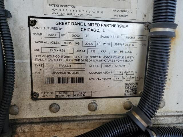 2015 Great Dane ECM-1113-11348 Refrigerated Van Trailer