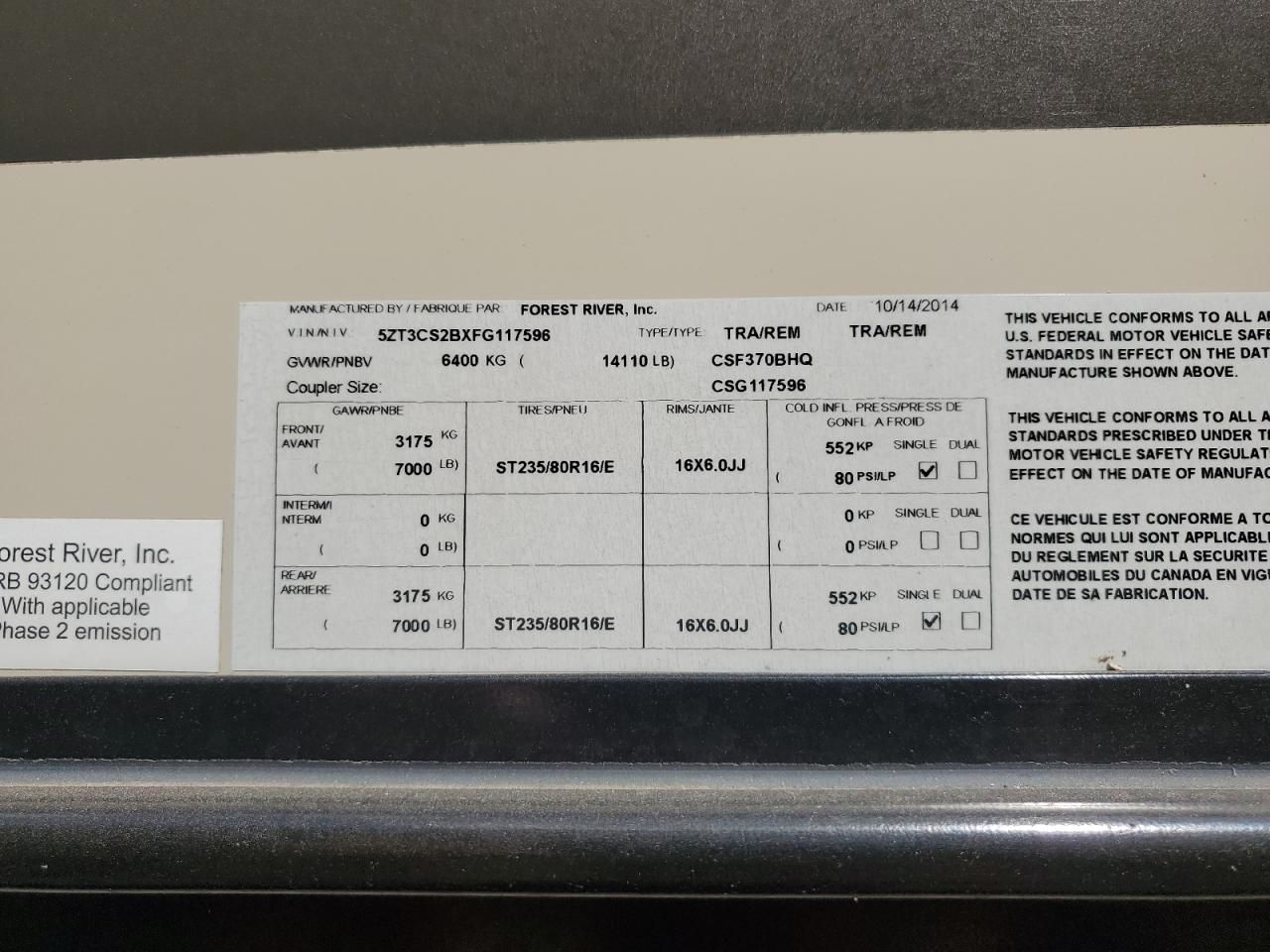 2015 Primetime Crusader F
