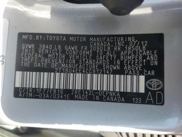 2012 Toyota Corolla Base