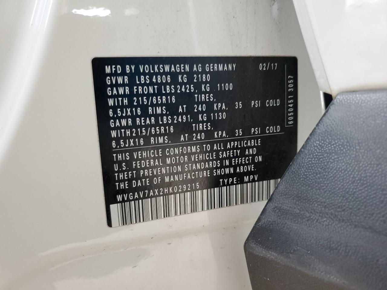 2017 Volkswagen Tiguan s