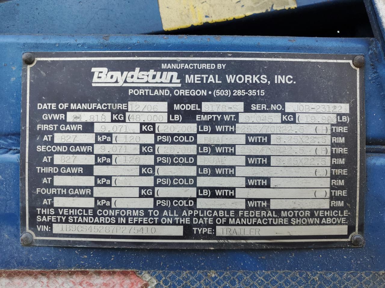 2007 Boydstun 9178-S Car Carrier