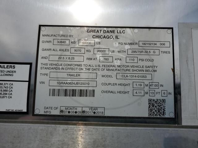 2018 Great Dane CLA-1314-01053 DRY Van Trailer