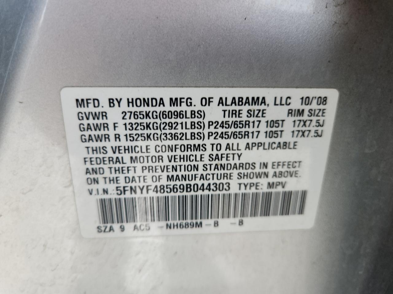 2009 Honda Pilot exl