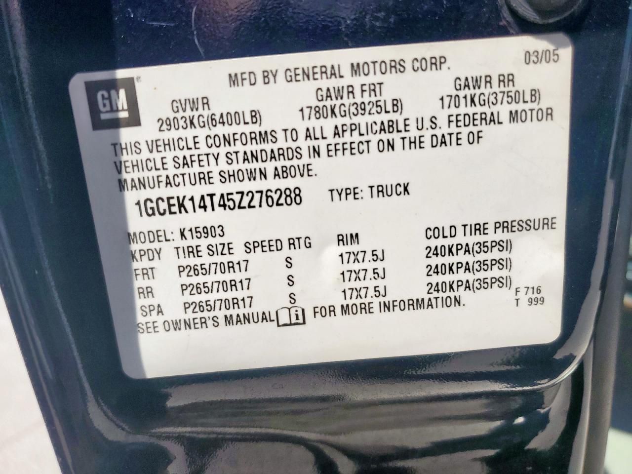 2005 Chevrolet Silverado K1500