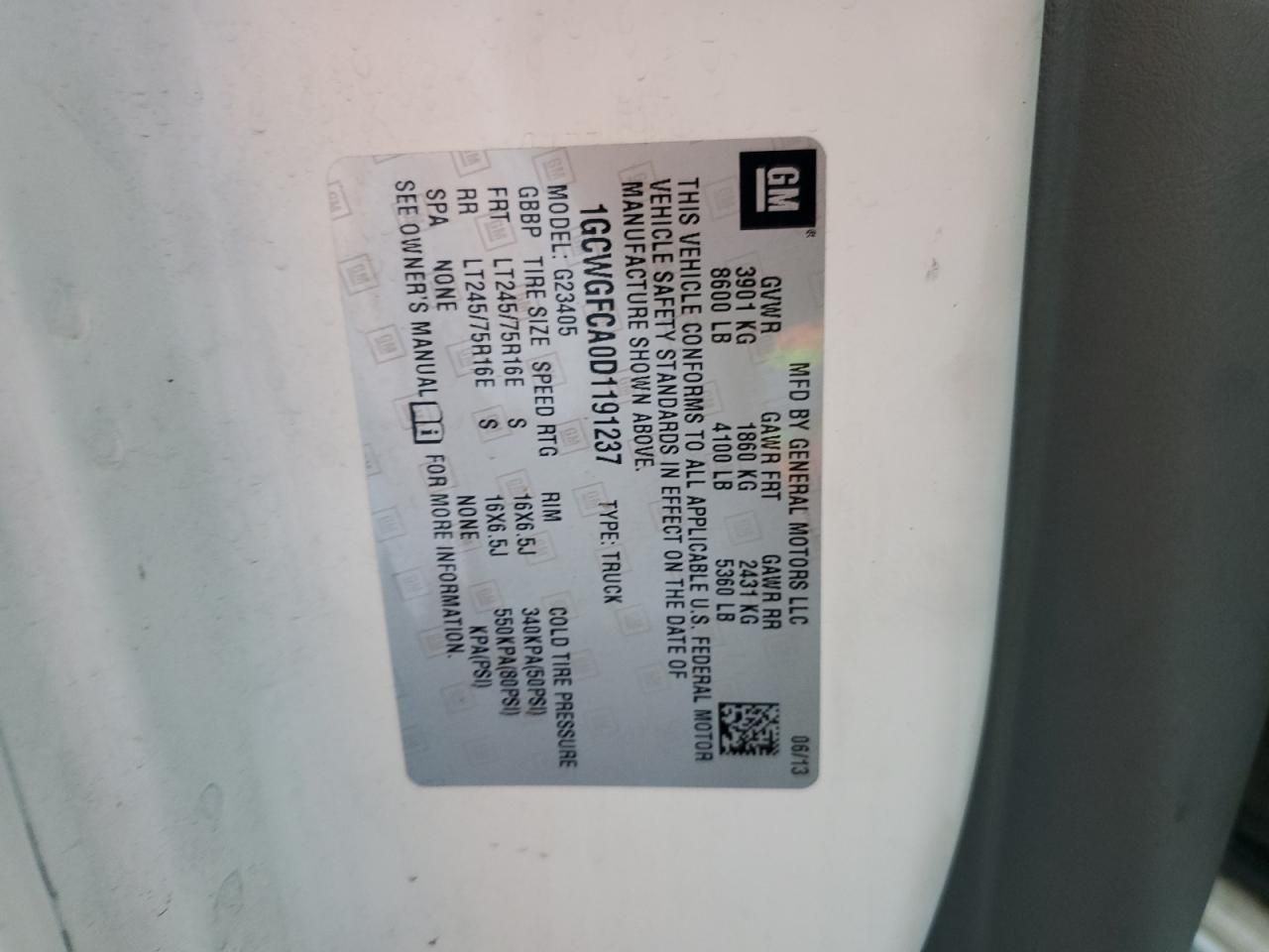 2013 Chevrolet Express G2500