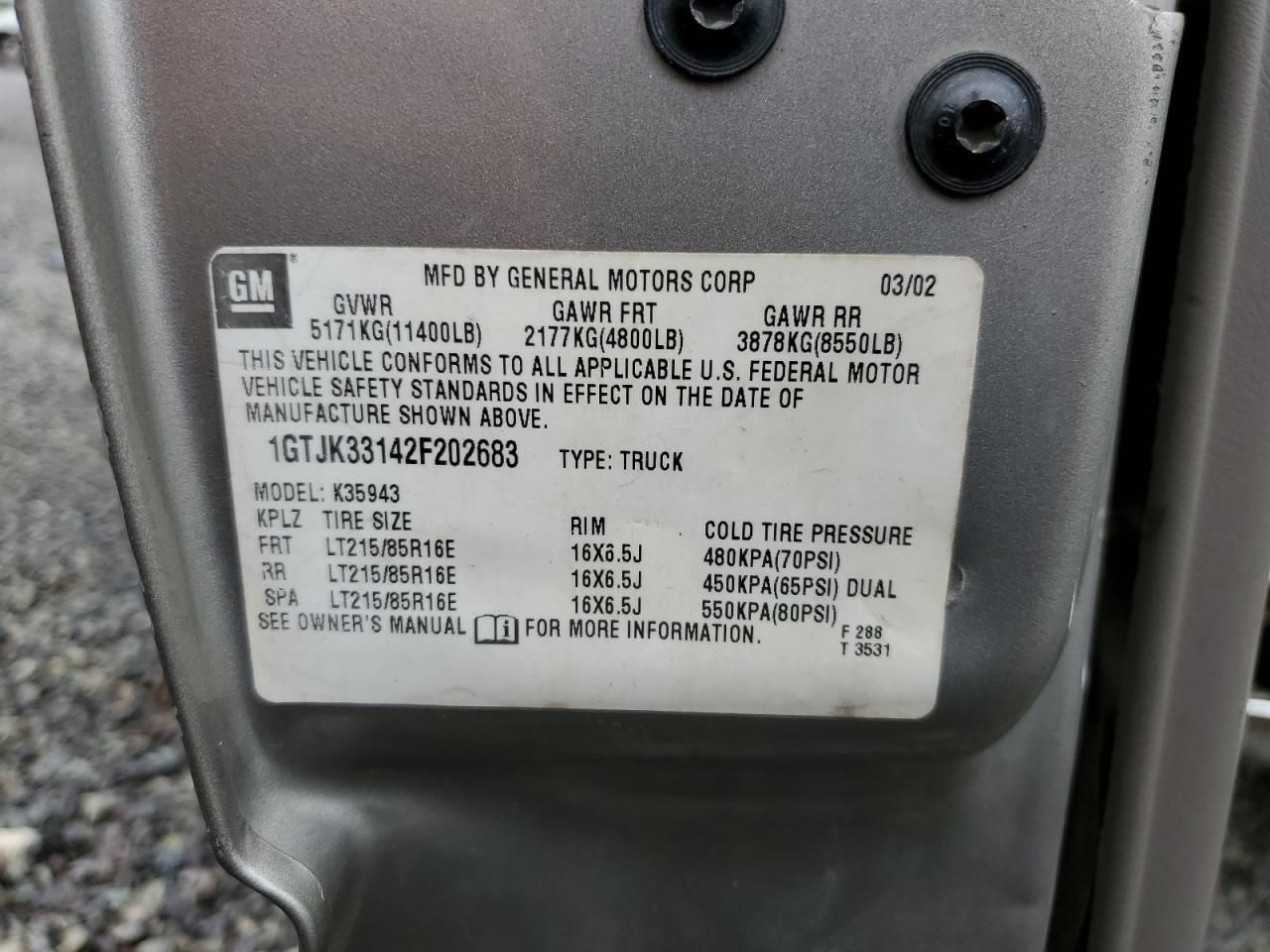 2002 GMC New Sierra K3500