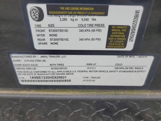 2017 Anvil AT7X12TA2 Enclosed Cargo Trailer