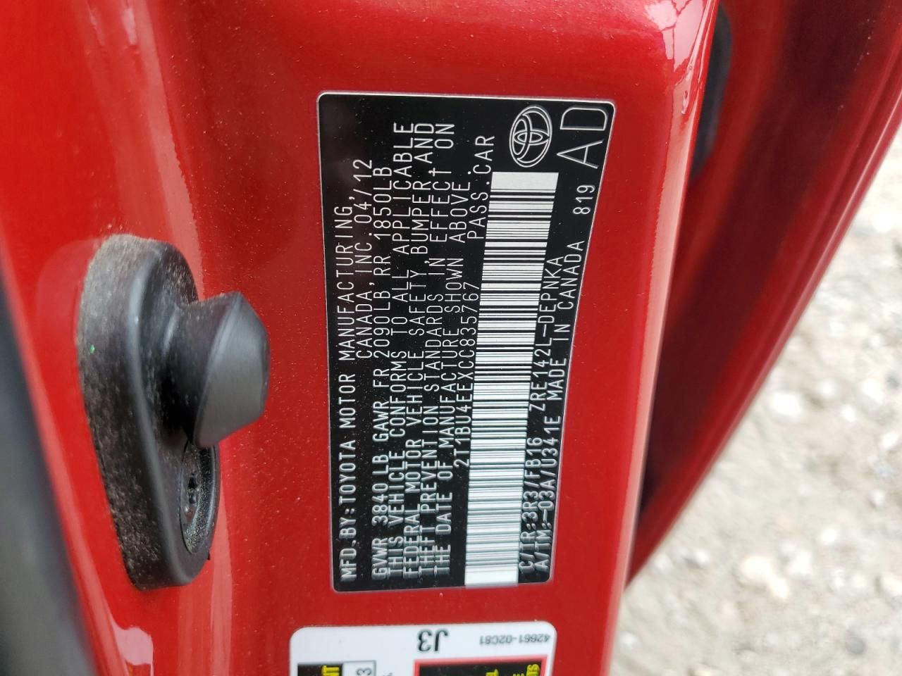 2012 Toyota Corolla Base