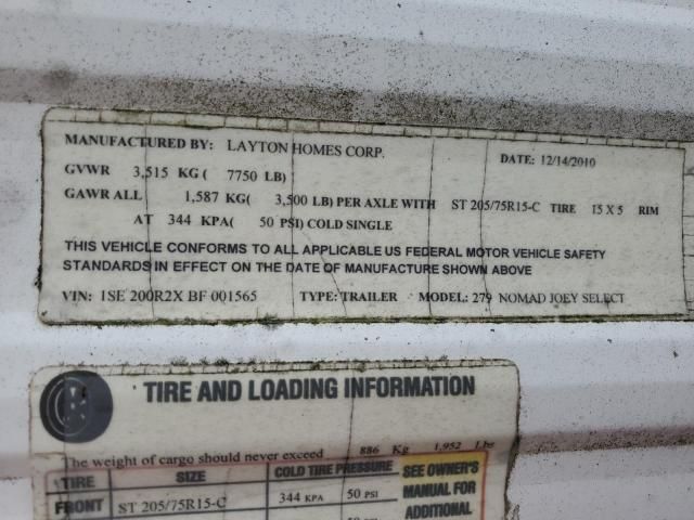 2011 Nomad Joey 279 Travel Trailer