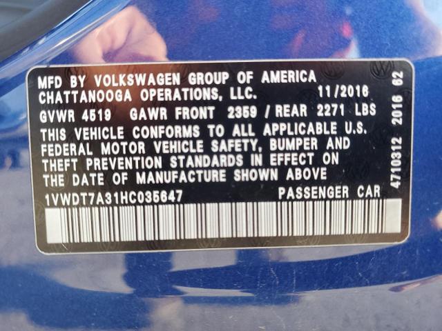 2017 Volkswagen Passat R-line