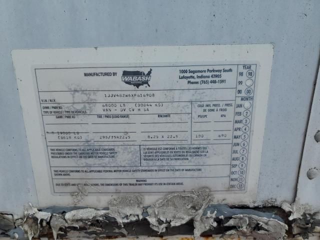 1999 Wabash Dvcvhsa DRY Van Trailer